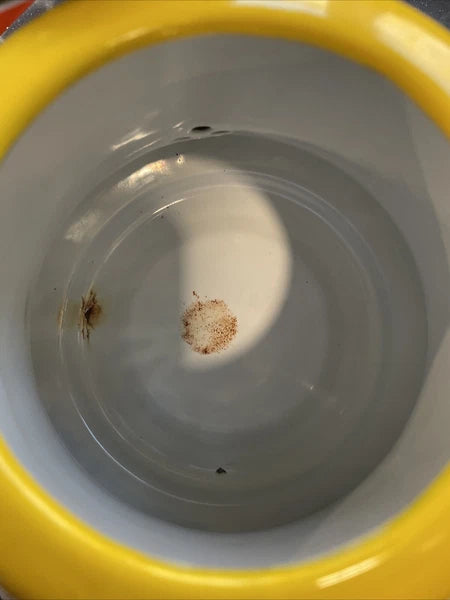 Vintage Enamelware Yellow With Black Trim Tea Pot Kettle Japan