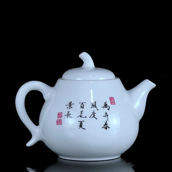 Chinese Enamel Colour Porcelain Handpainted Grass Insect Flower&plantTeapot 4750