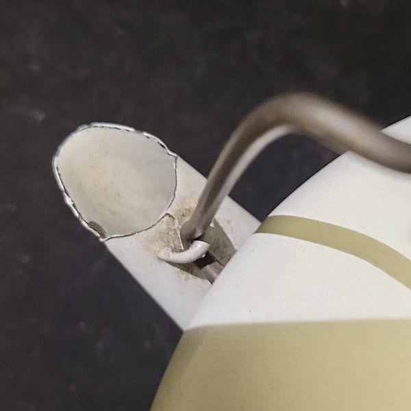 Vintage Enamelware White Teapot Tea Kettle MOM 70's Mother's Day Ideas