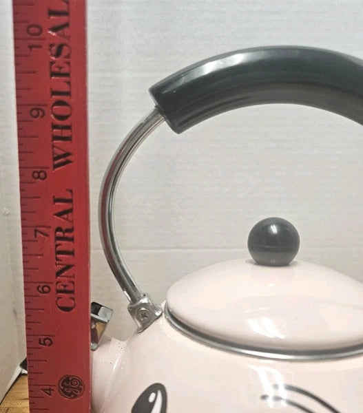 Vtg Kamenstein Pig Teapot Pink Enamel W/ TAIL Anamorphic Cute Whimsy Collectibl