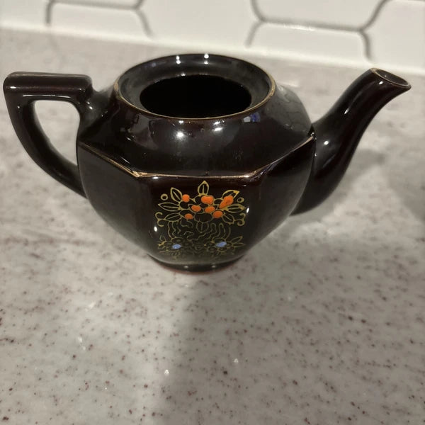 Vintage Japanese Creamer & Teapot Enamel Hand Painted