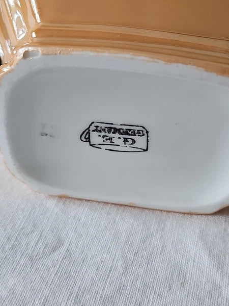 Vintage G E Germany Teapot Creamer Sugar Bowl Serving Set Lustreware READ