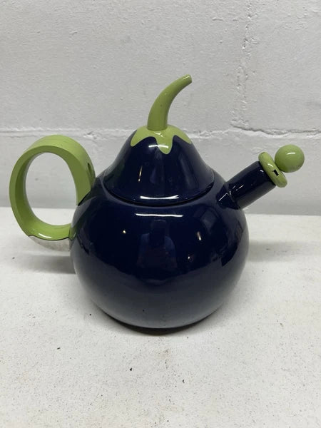 VTG Copco Eggplant Enamel  Tea Kettle,Teapot, Blue Green~Lid & Spout